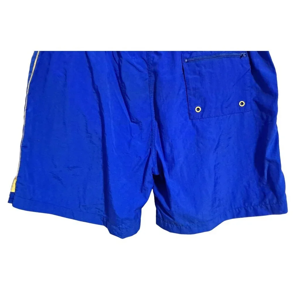 Weekender Nylon Swim Shorts‎ Mens XL Blue With Side & Back Pockets Vintage